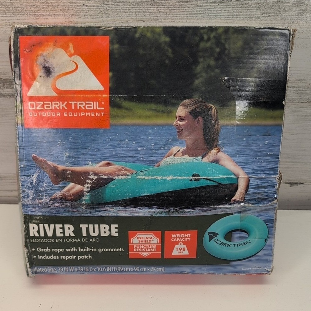 Ozark Trail River Tube Inflatable Lake Float Teal 39 Inch Puncture Resistant